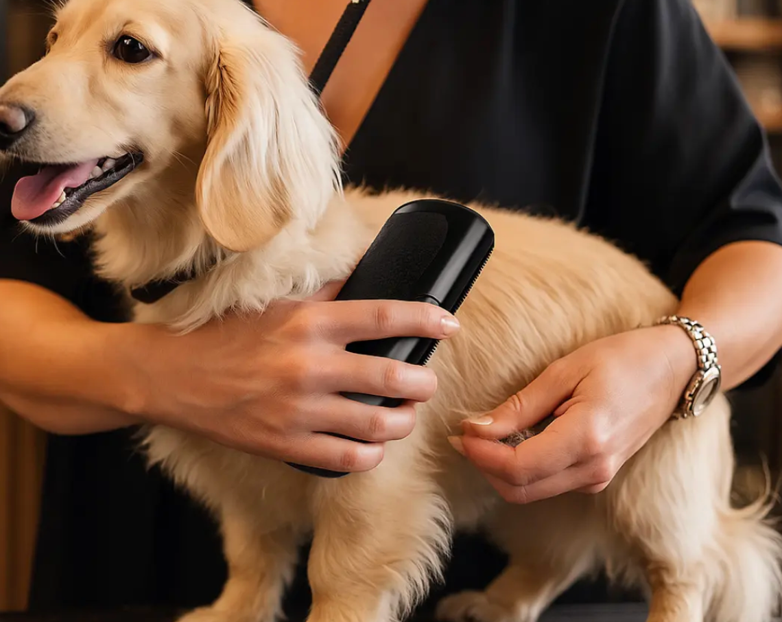 1. Brossez doucement votre chien